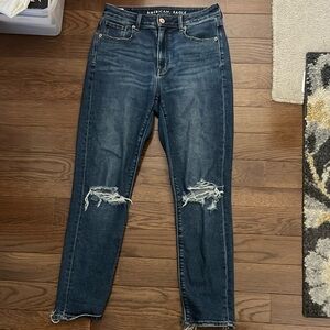 American Eagle Outfitters Dark Blue Distressed Jeans